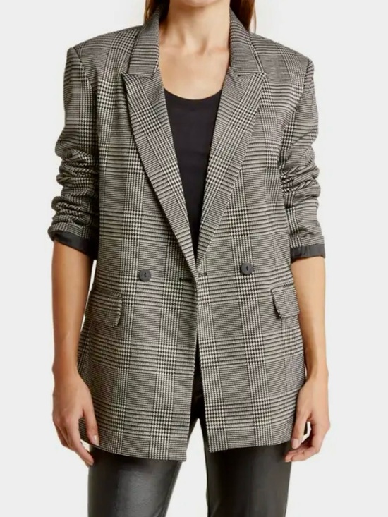 RDI Jackets & Blazers - RDI Oversized Double Breasted Plaid Blazer
